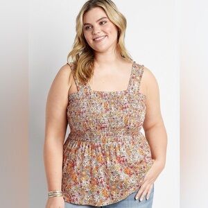 Maurices Floral Baby Doll Plus Tank Size 0X Women